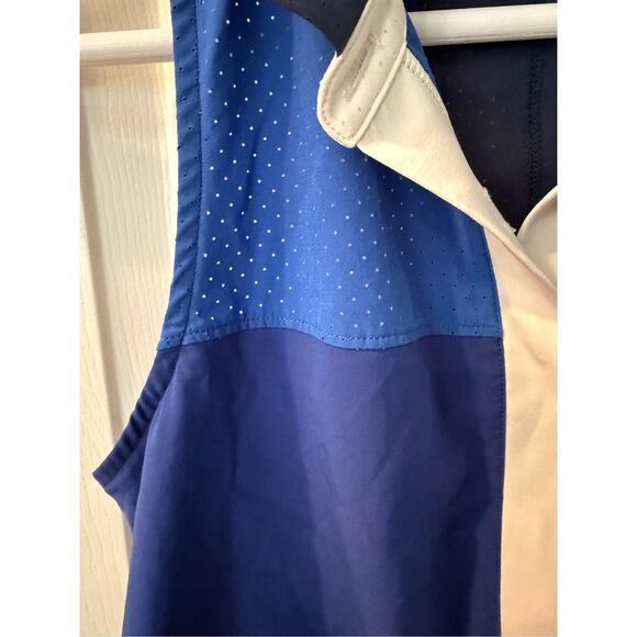 Nike Dri-Fit Blue Mesh/ Perforated Collated Racer Back Tennis Top sz S EUC - Picture 2 of 8